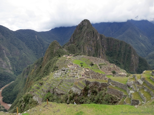 A view of the city's ruins on Machu Picchu and Wayna Picchu ("young peak") in the background. I'm sure the view from Wayna Picchu would have been even more incredible; unfortunately, we didn't buy the tickets needed to ascend beforehand.